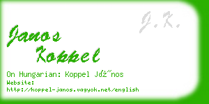 janos koppel business card